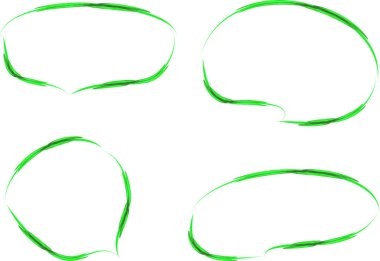 Dekoratif yeşil renkli konuşma kabarcıkları