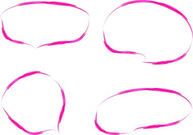 Dekoratif fuşya pembe renkli konuşma kabarcıkları