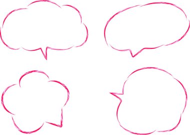 pembe renkli desenli dekoratif diyalog bulutları