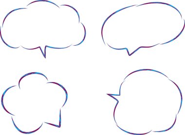 Açık mavi bordo renkli desenli dekoratif diyalog bulutları