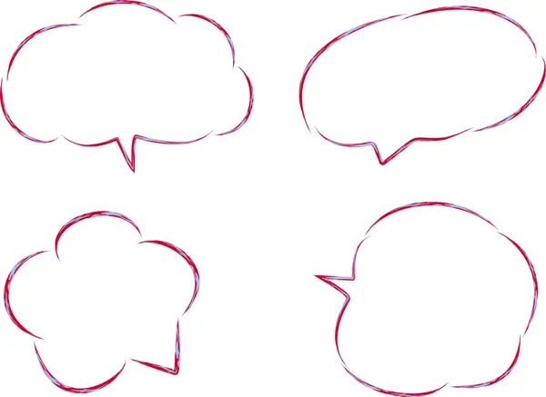 kırmızı açık mavi desenli dekoratif diyalog bulutları