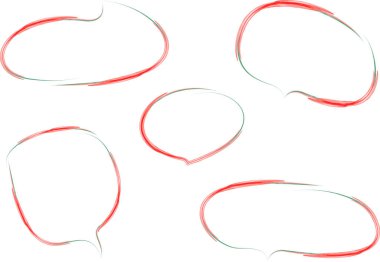 kırmızı yeşil dekoratif karalama el çizimi sanat konuşma balonları