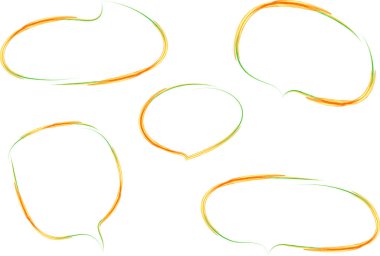 turuncu yeşil karalama el çizimi sanat konuşma baloncukları