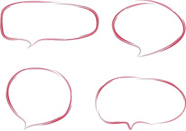 kırmızı siyah soyut el çizimi diyalog bulutları