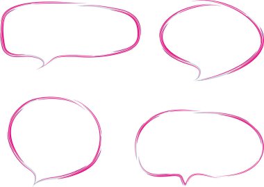 pembe mavi soyut el çizimi diyalog bulutları