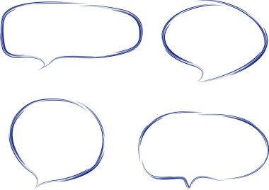 mavi soyut el çizimi diyalog bulutları