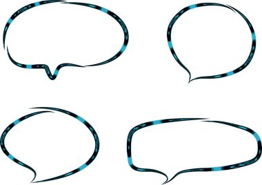 koyu mavi desenli yaratıcı konuşma baloncukları ayarlandı