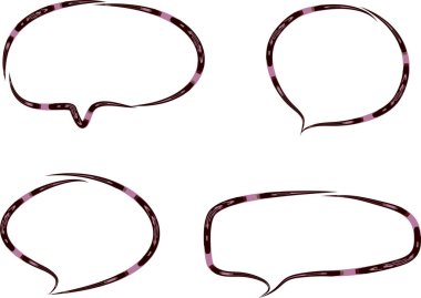 bordo koyu pembe desenli yaratıcı soyut konuşma baloncukları seti