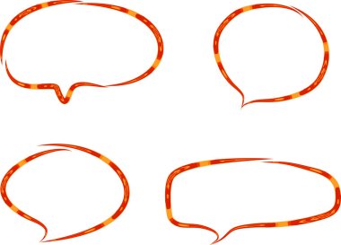 kırmızı turuncu desenli yaratıcı konuşma baloncukları ayarlandı