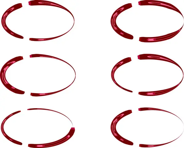 koyu kırmızı soyut desen elips seti