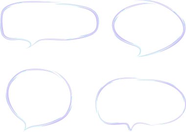 Pastel mor soyut el çizimi diyalog bulutları