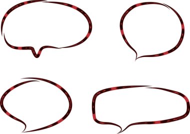 kırmızı siyah renkli desen yaratıcı konuşma baloncukları ayarlandı