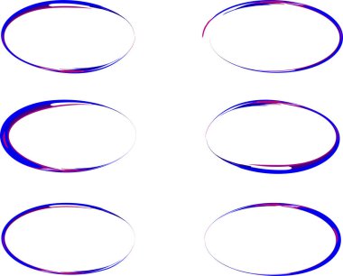 mavi renkli soyut sanat farklı elips seti