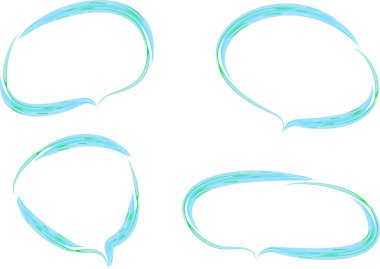 mavi renkli sanat dekoratif konuşma baloncukları vektör belirledi