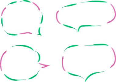 yeşil pembe renkli soyut noktalı konuşma baloncukları