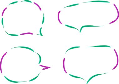 yeşil mor renkli soyut noktalı konuşma baloncukları