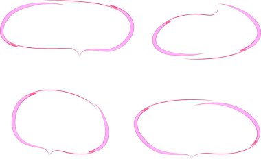 Pembe fuşya rengi karalama soyut diyalog bulutları
