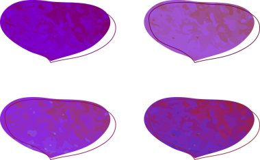 Mor renkli soyut karalama konuşma baloncuklarının gölgeleri