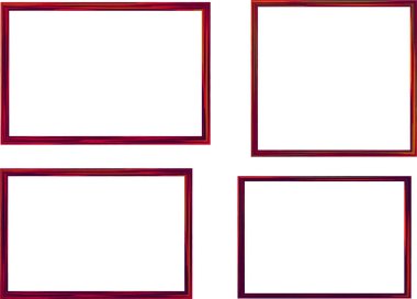 koyu kırmızı parlak desenli renkli dikdörtgen çerçeveler ayarlandı