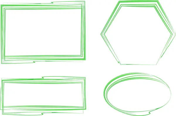 yeşil renkli çizgi sanat geometrik soyut çerçeve koleksiyonu
