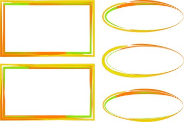 sarı turuncu yeşil karışık renkli soyut çerçeve koleksiyonu