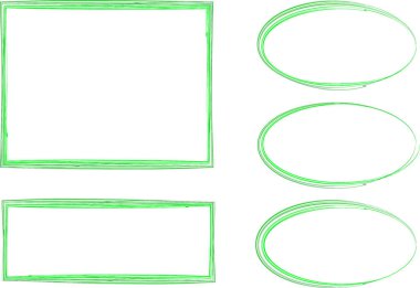 yeşil renkli soyut çerçeveler çizgi sanat koleksiyonu şekilleri