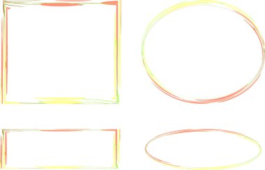 Dekoratif pastel turuncu yeşil çerçeveler.