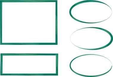 koyu yeşil desenli dekoratif kenarlar ayarlandı