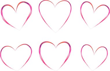 pembe renkli soyut dekoratif desenli kalpler ayarlandı