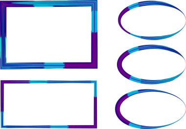 mavi mor renkli desen soyut sınır koleksiyonu