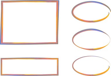 Pastel turuncu mavi renkli düzensiz çerçeve koleksiyonu