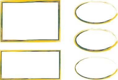 sarı yeşil renkli, kabataslak, soyut çerçeveler