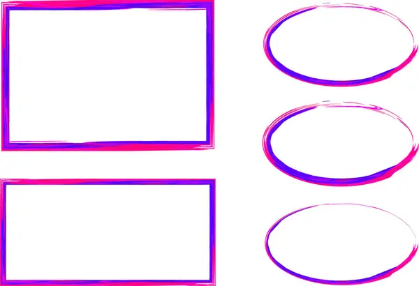 mavi pembe fuşya renkli kabataslak soyut çerçeveler