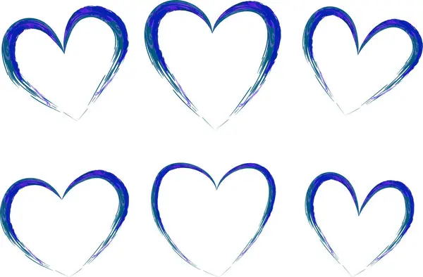 blue colorful pattern hearts collection