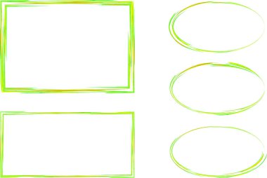 yeşil sarı renkli çizim sanat taslak soyut çerçeveler