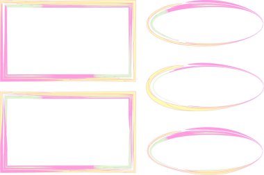 açık renkli sarı pembe yeşil soyut çerçeve koleksiyonu