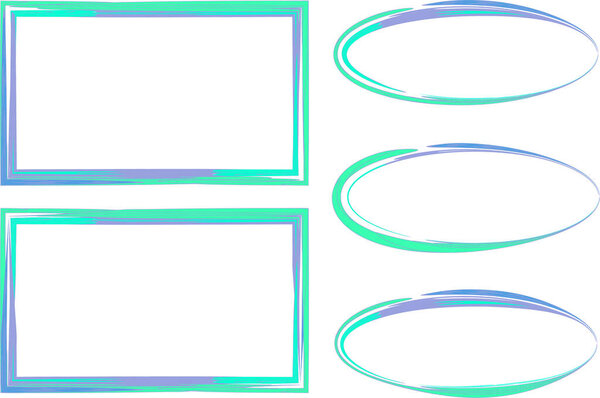 light green mint blue colorful abstract frames collection