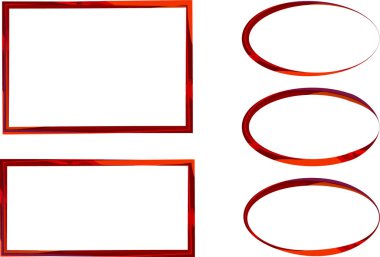 koyu kırmızı soyut kenarlık çerçeveleri ayarlandı