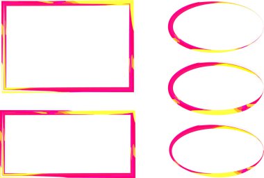 parlak pembe soyut kenarlık çerçeveleri ayarlandı