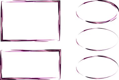 pembe mor renkli karalanmış soyut tasarım çerçeveleri