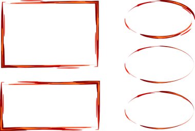 kırmızı turuncu renkli karalanmış soyut tasarım çerçeveleri