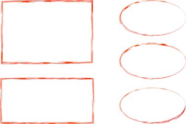 kırmızı renkli ince çerçeveler sınır koleksiyonu