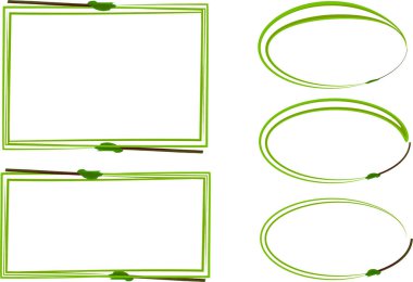 yeşil renkli desenler soyut şekiller çerçeveler yaratıcı sınırlar belirlendi