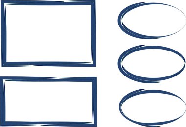 koyu mavi soyut şekiller çerçeve sanat kenarlıkları ayarlanır