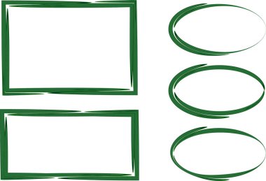 yeşil soyut şekiller çerçeveler sanat kenarlıkları ayarlandı