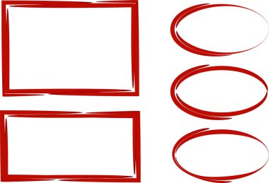 kırmızı renk soyut şekiller çerçeve sanat kenarlıkları ayarlanır