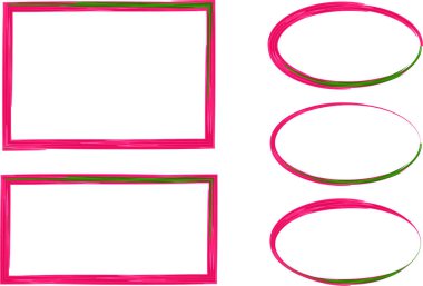 parlak pembe renkli soyut şekiller çerçeveler sanat kenarlıkları ayarlandı