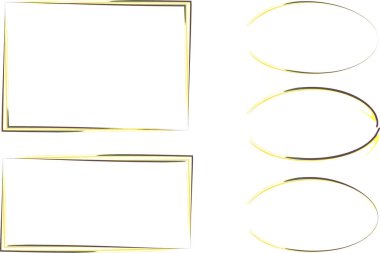 sarı kahverengi renkli soyut şekiller çerçeve çizgileri sanat sınırları belirlendi