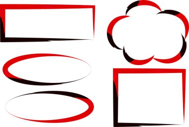 kırmızı siyah soyut çerçeve şekilleri ayarlandı