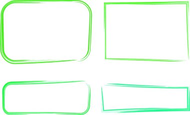 parlak yeşil eğri farklı soyut çerçeve şekilleri